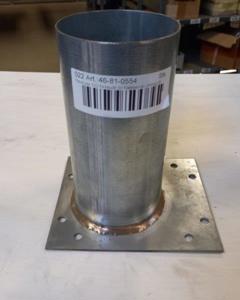 Pipe connection 102mm outlet for hopper M&M